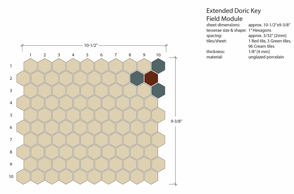 Extended Doric Key Field - 1" hex