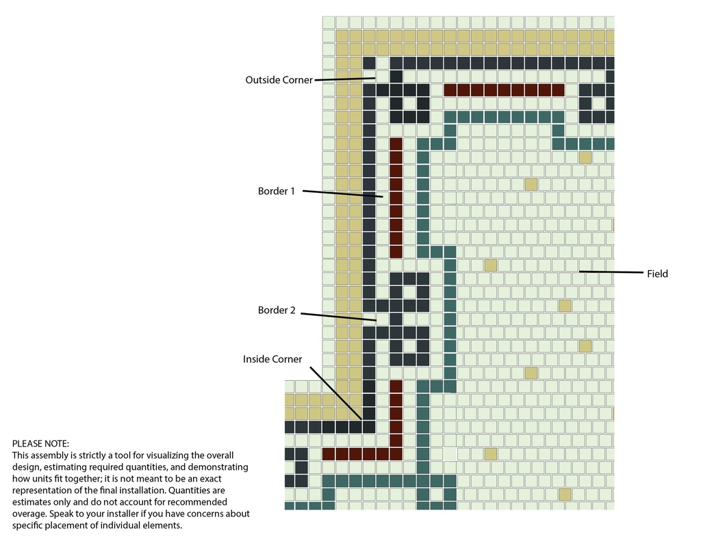 Ginkgo Tree Border Module #2 - 3/4" square