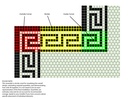 Ionic Greek key border outside corner in White/Black - 3/4" squares