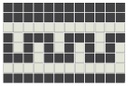 Doric Greek key border in White/Black - 3/4" squares