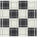 checkerboard mosaic in White/Black - 3/4&quot; squares