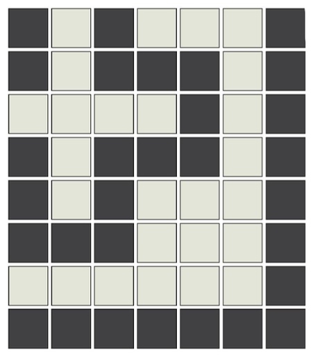 [SMC20G12] Doric Greek key border inside corner in White/Black - 3/4" squares
