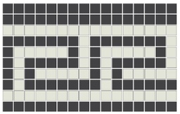 [SMC20G20] Ionic Greek key border in White/Black - 3/4&quot; squares