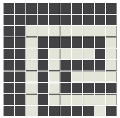 [SMC20G21] Ionic Greek key border outside corner in White/Black - 3/4" squares