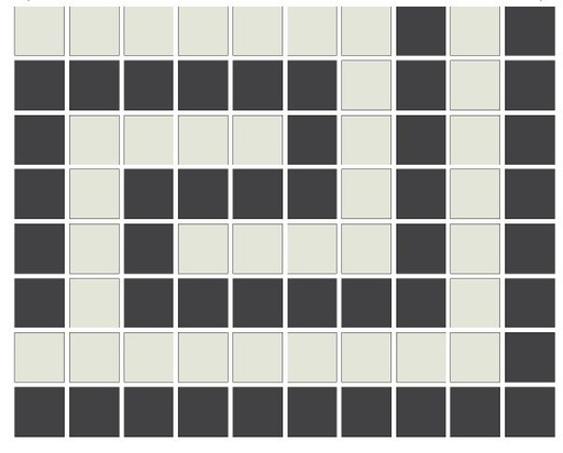 [SMC20G22] Ionic Greek key border inside corner in White/Black - 3/4" squares