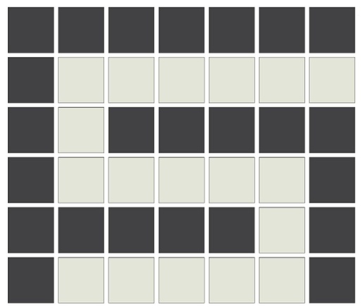 [SMC20G31] Corinthian Greek key border outside corner  in White/Black - 3/4" squares