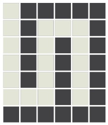 [SMC20G32] Corinthian Greek key border inside corner  in White/Black - 3/4&quot; squares