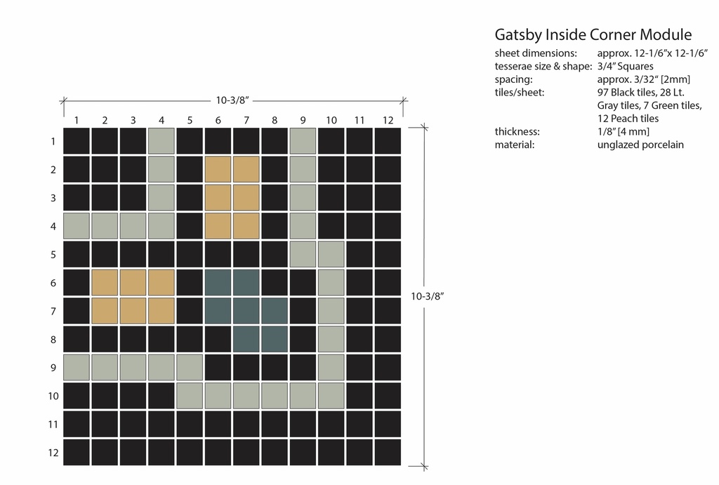 Gatsby Inside Corner - 3/4&quot; square