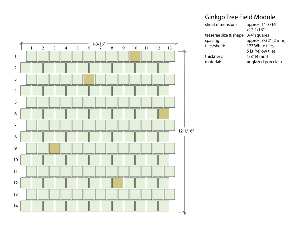 Ginkgo Tree Field - 3/4&quot; square broken joint