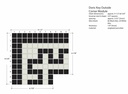 Doric Greek key border outside corner in White/Black - 3/4" squares