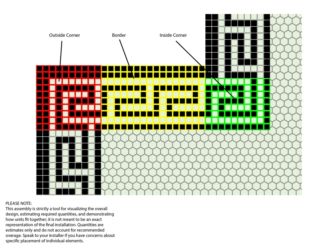 Ionic Greek key border in White/Black - 3/4" squares