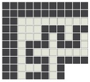 Doric Greek key border outside corner in White/Black - 3/4&quot; squares