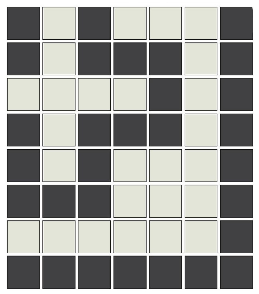 Doric Greek key border inside corner in White/Black - 3/4&quot; squares