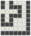 Doric Greek key border inside corner in White/Black - 3/4&quot; squares