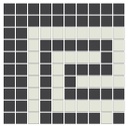 Ionic Greek key border outside corner in White/Black - 3/4&quot; squares