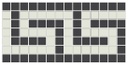 Corinthian Greek key border in White/Black - 3/4&quot; squares
