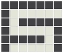 Corinthian Greek key border outside corner  in White/Black - 3/4" squares