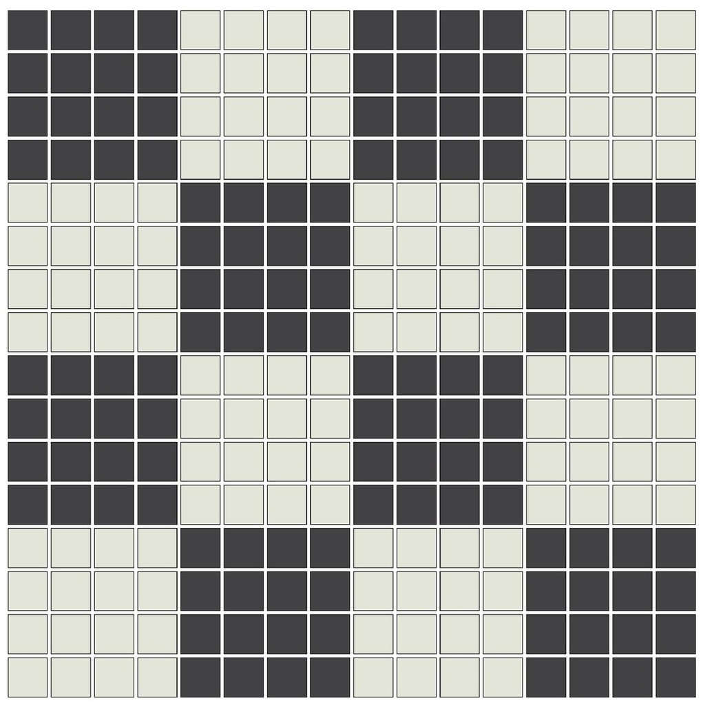checkerboard mosaic in White/Black - 3/4&quot; squares