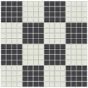 checkerboard mosaic in White/Black - 3/4" squares