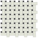 Basketweave mosaic in White/Black - 1" x 2" rectangle