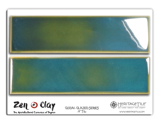Sample Card - Sea Green Godai Glazed 9" Field Tile