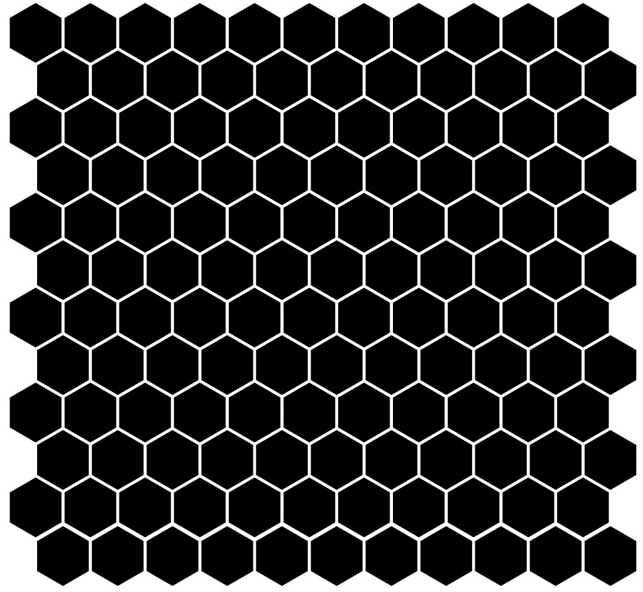 solid color - 1" hexagon unglazed porcelain field