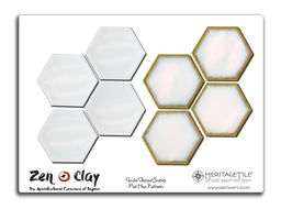 [XKJTS220] Sample Card - Godai Glazed Flat Hex (Gloss White and Pearl)