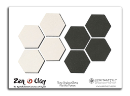[XKJTS224] Sample Card - Godai Unglazed Flat Hex (White and Black)