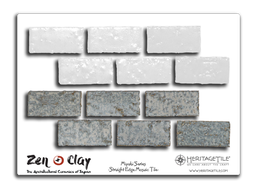 [XKJTSD09] Sample Card - Miyabi Straight Edge Mosaic (Blossom White &amp; Icy Blue)