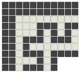 [SMC20G11] Doric Greek key border outside corner in White/Black - 3/4&quot; squares