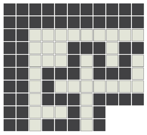 [SMC20G11] Doric Greek key border outside corner in White/Black - 3/4" squares