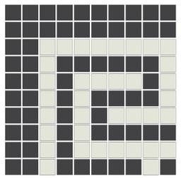 [SMC20G21] Ionic Greek key border outside corner in White/Black - 3/4&quot; squares