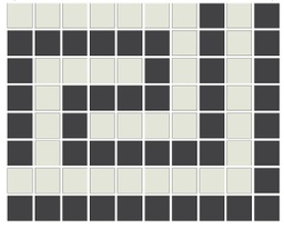 [SMC20G22] Ionic Greek key border inside corner in White/Black - 3/4&quot; squares