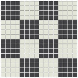 [SMC25CB1] checkerboard mosaic in White/Black - 3/4&quot; squares