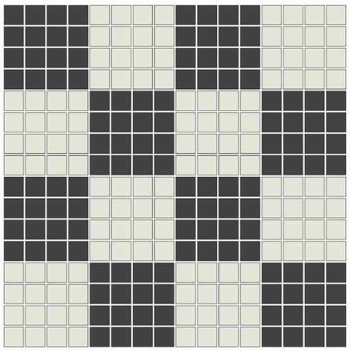 [SMC25CB1] checkerboard mosaic in White/Black - 3/4" squares